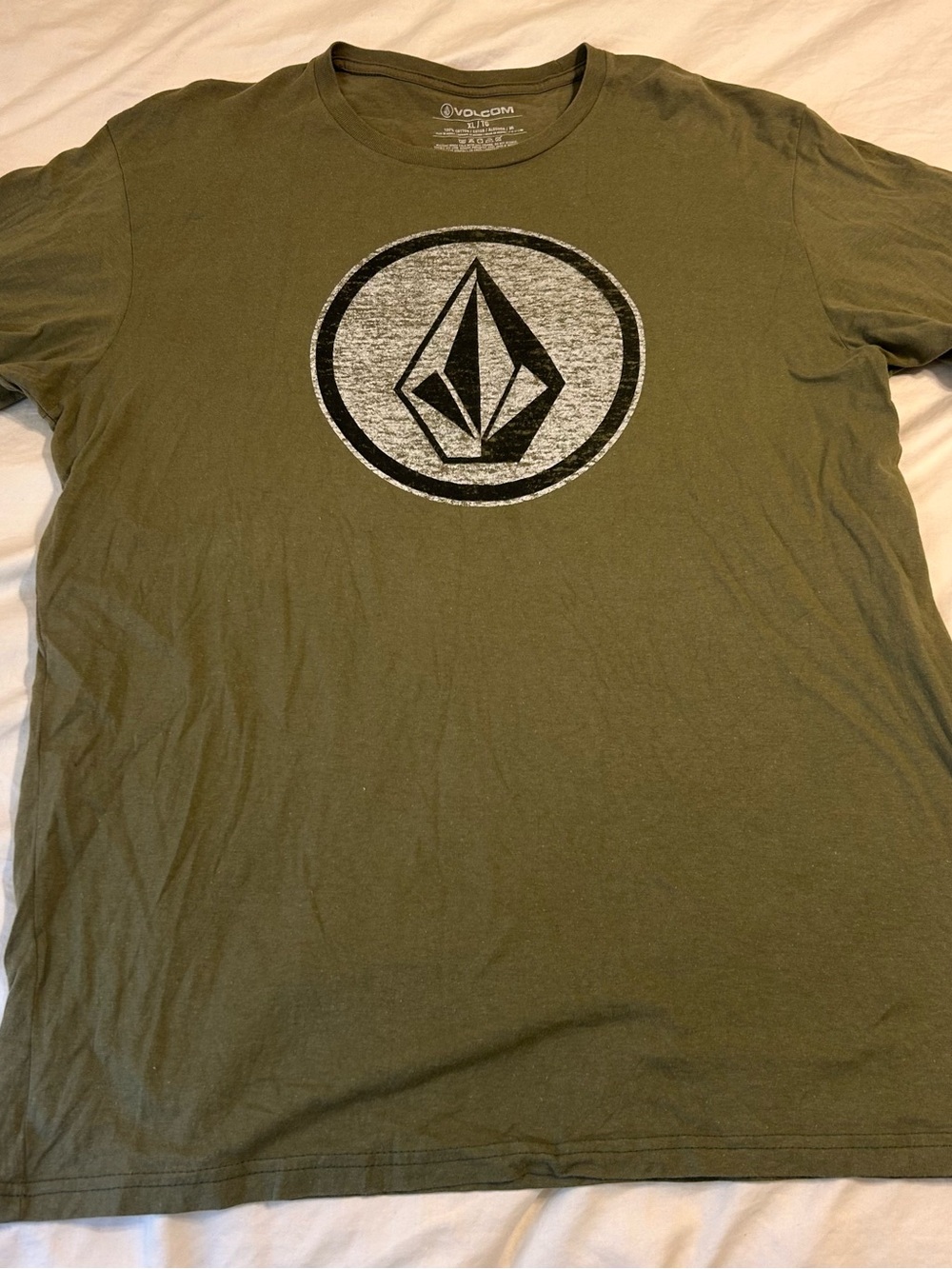 Volcom Shirt Mens XL Green Graphic Logo Skate Surf Casual T-Shirt